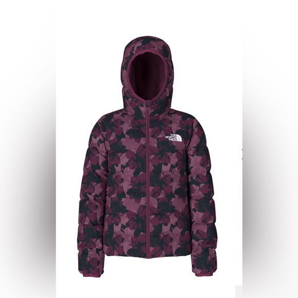 NWT The North Face Girls' Reversible 600 Fill Down Hooded Jacket Size L(12) - Picture 2 of 9